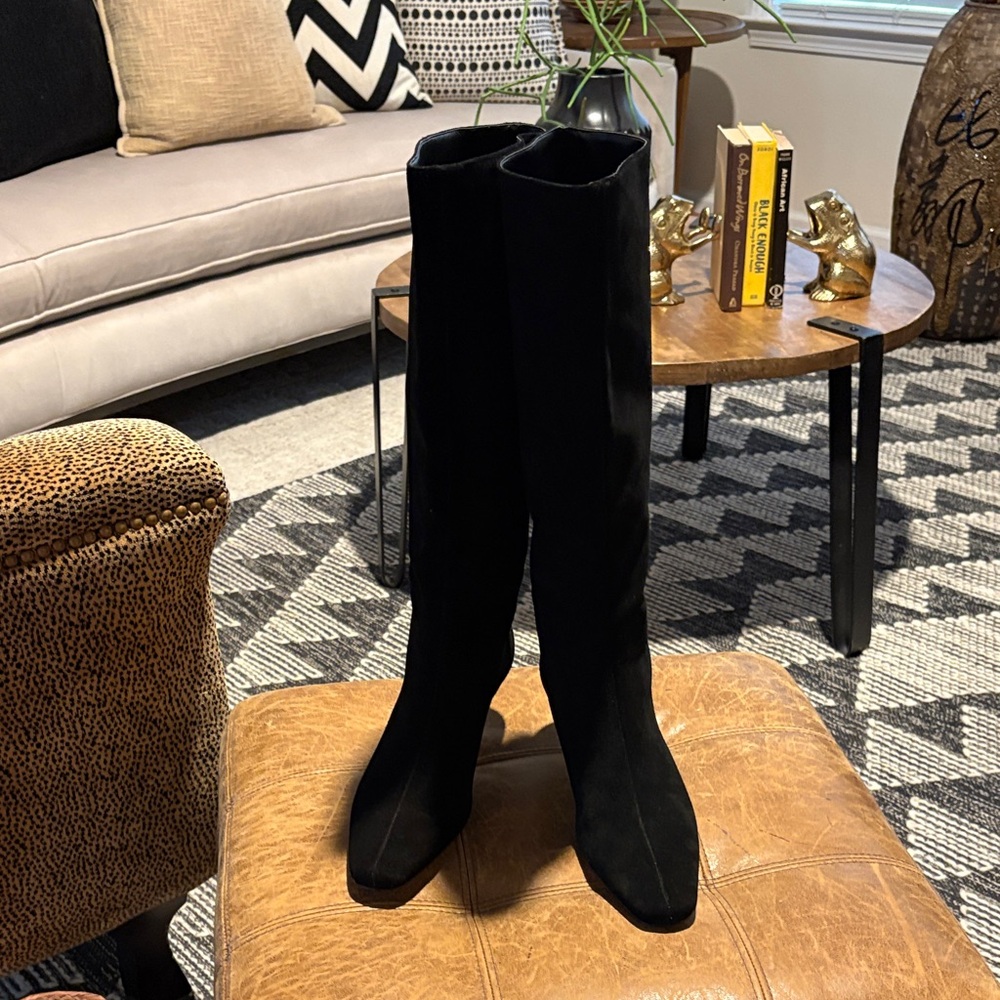 Ann Taylor Black Over-the-Knee Suede Boots